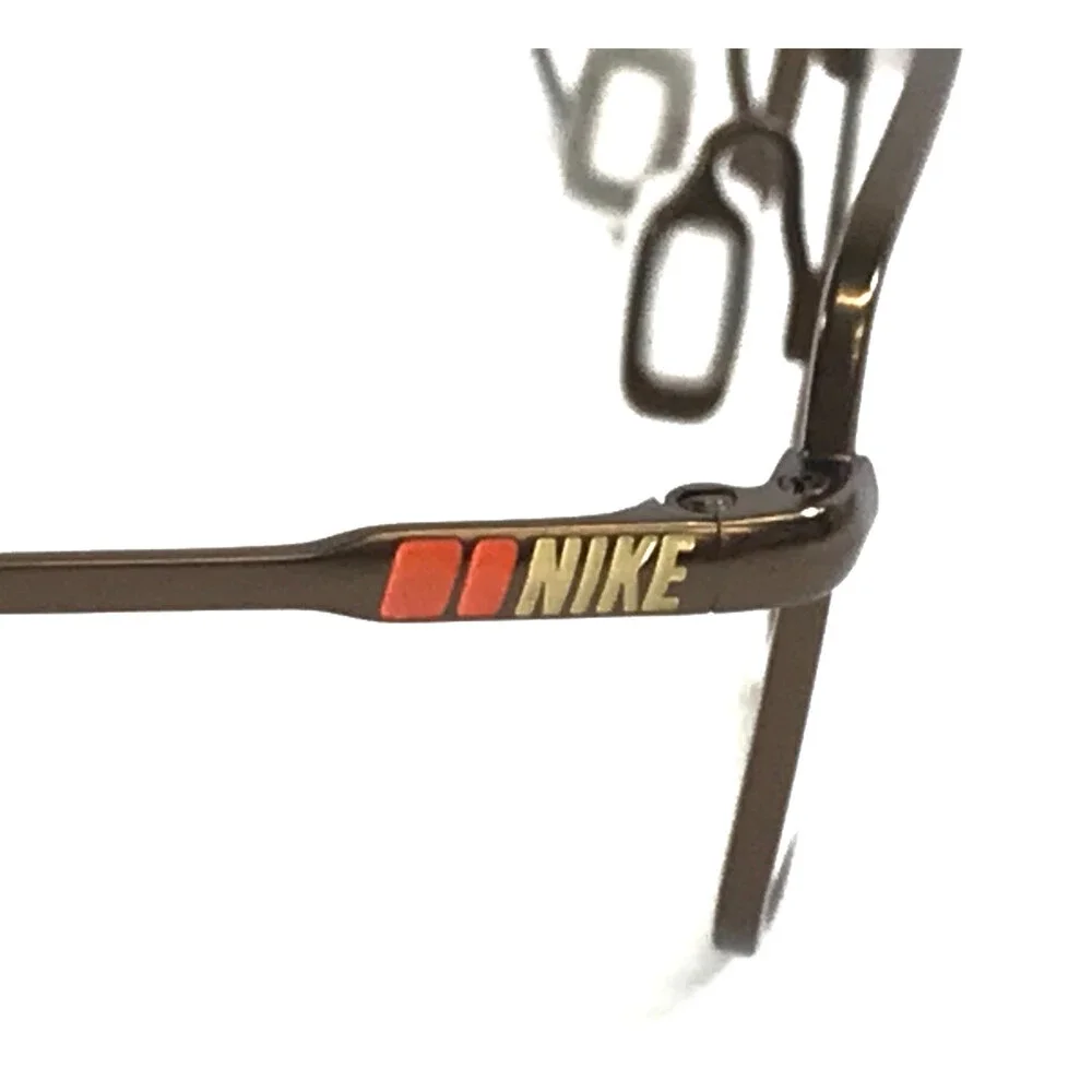 Nike Eyeglasses Frames 8205 215 Brown Bronze Orange Rectangle Wire Rim 52-17-140